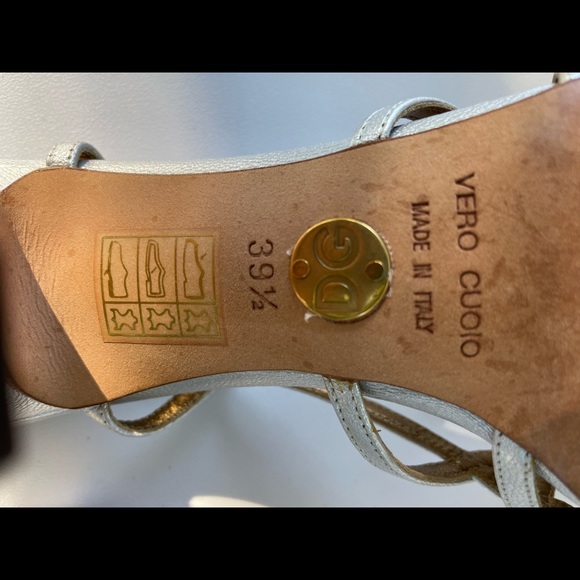 Dolce & Gabbana - Silver Slingback Sandals/Heels, Womens Size 8.5, Made in Italy - Picture 6 of 8